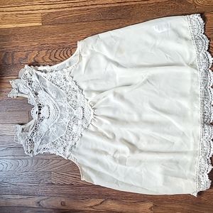White lace/Crochet Semi Sheer Tank
